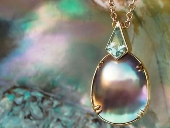 Display ad for Beaumont Jewelry: Sea of Cortez Pearl and Tourmaline